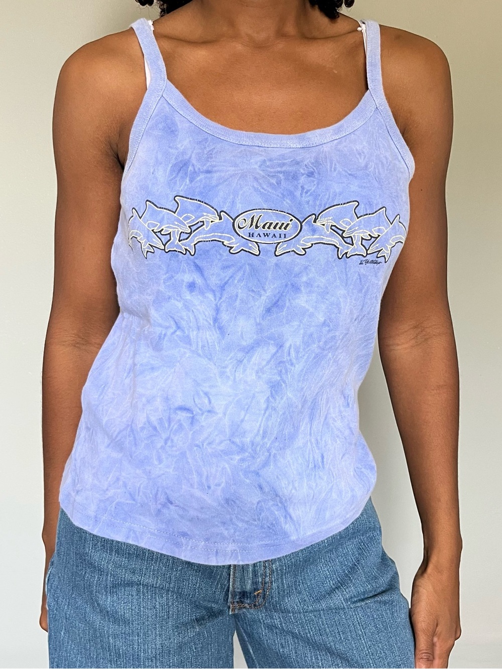 2000s y2k surfer Maui Hawaii tie dye tank top
